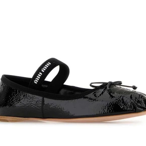 Miu Miu Naplak Leather Ballerina Flats - Picture 2 of 3